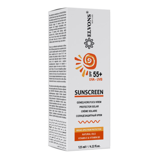 Elvons Güneş Koruyucu Krem Sprey SPF 55+ Tüm Ciltler İçin 125 ml